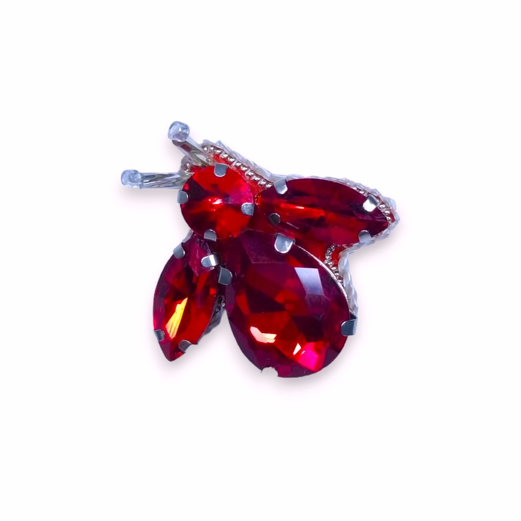 Broche abeille rouge