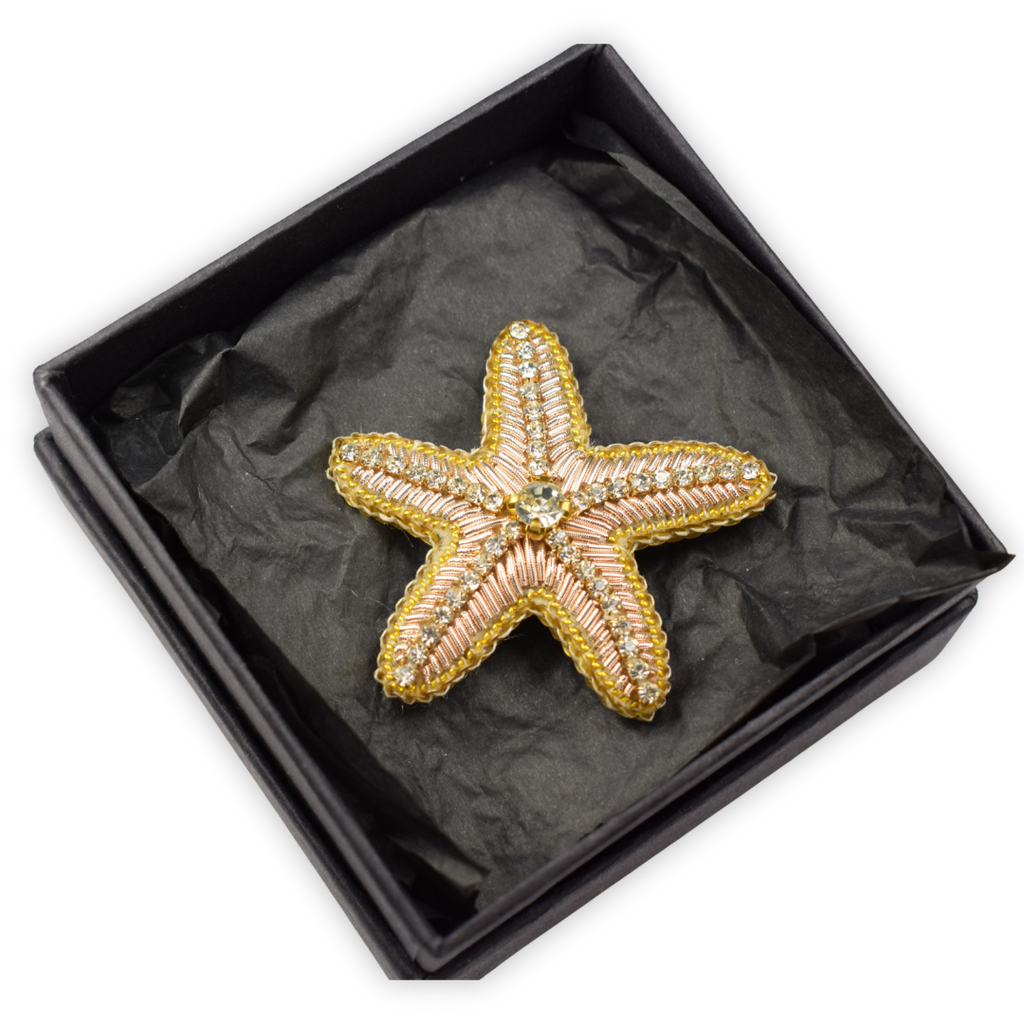 Nesican Broche Étoile de Mer Dorée