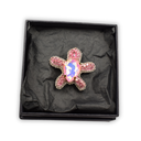 Broche tortue artisanale brodée main en perles et strass, bijou unique