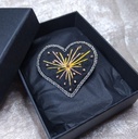Broche cœur feu d'artifice jaune