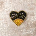 Broche coeur levé de soleil jaune