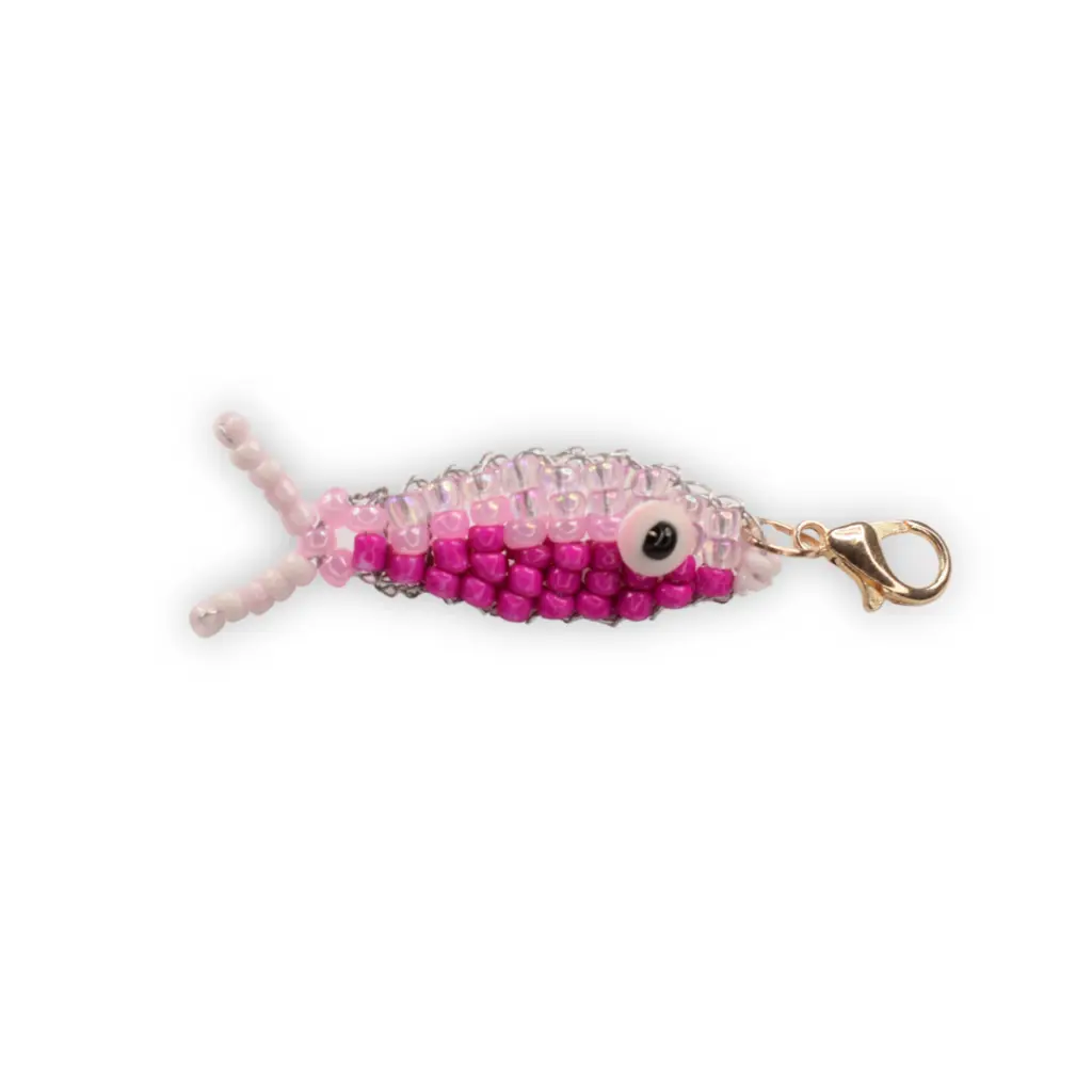 Nesican - Porte-clés _ Charms – Poisson perlé Rose (2).webp