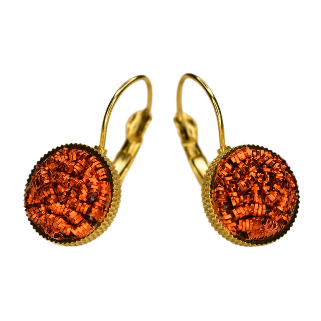 Nesican - Boucles d'oreilles dormeuse orange_1.webp