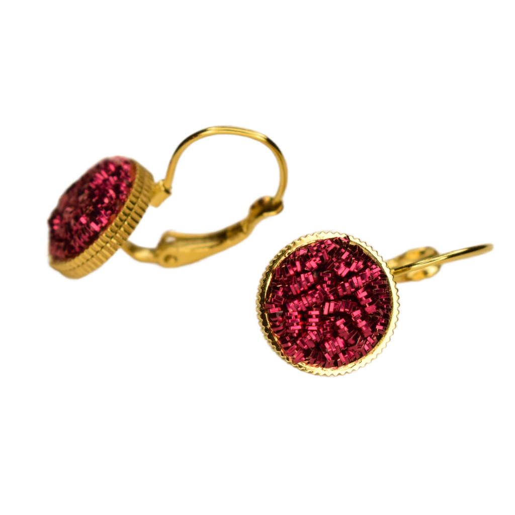 Boucles d'oreilles dormeuse rose