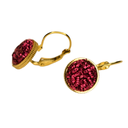 Boucles d'oreilles dormeuse rose