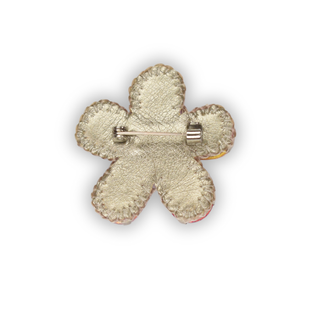 Nesican Broche Fleur rose verso