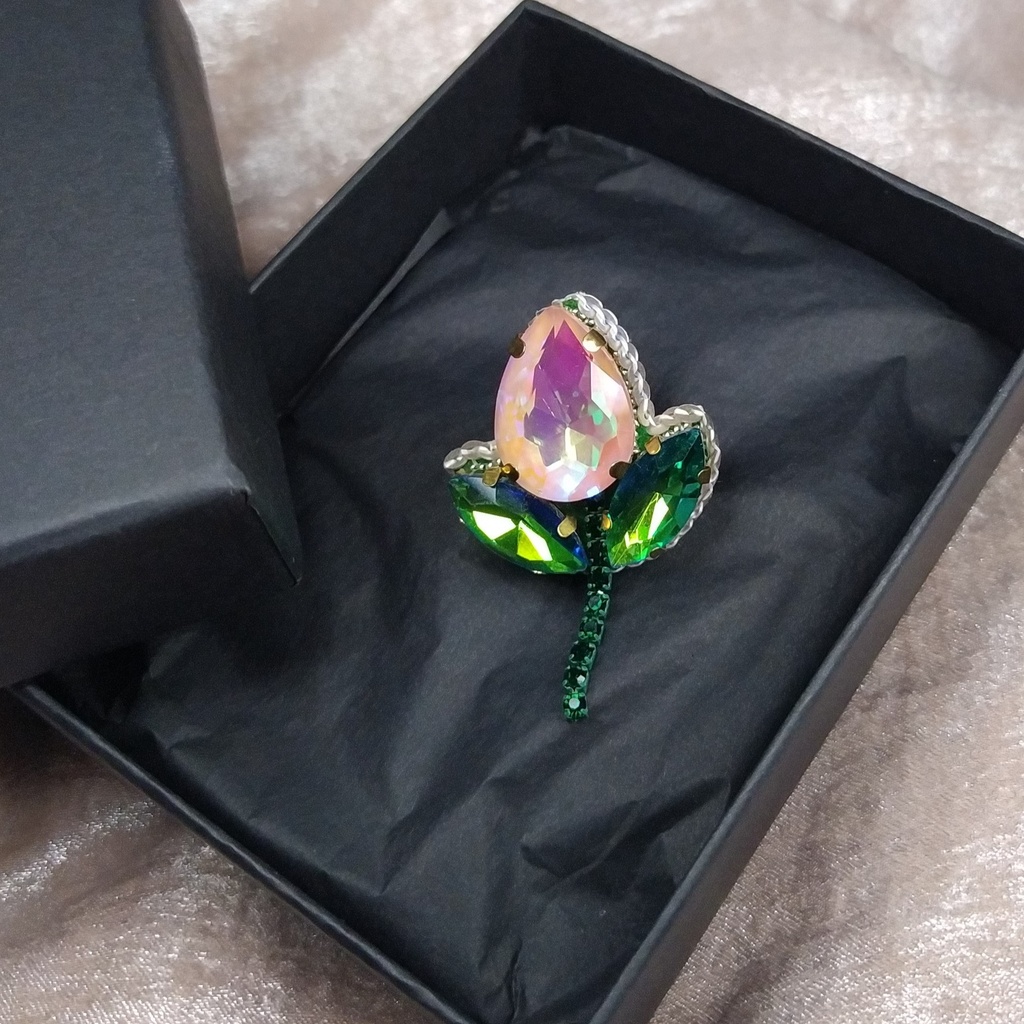 Broche tulipe pêche