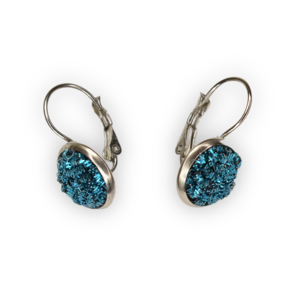 Boucles d'oreilles dormeuse bleue