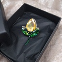 Broche tulipe jaune