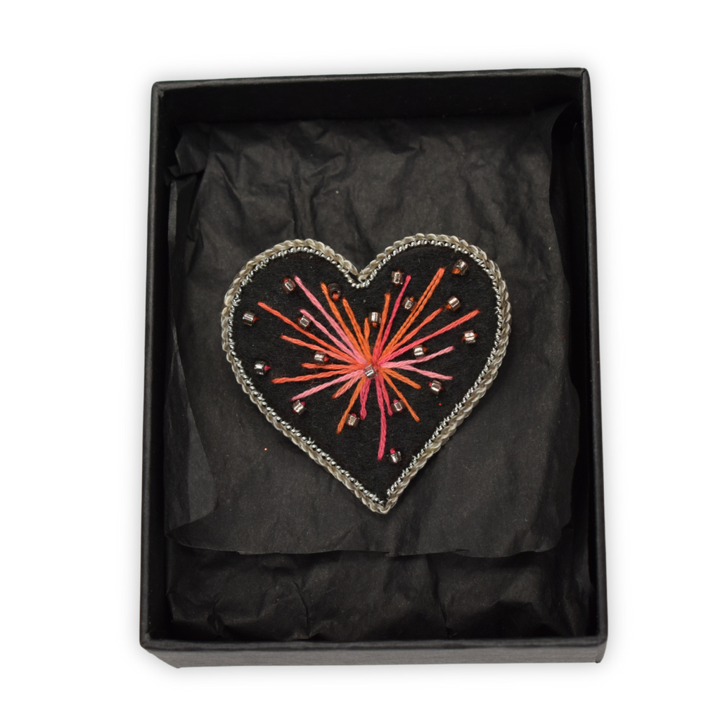 Cœur feu d'artifice rouge