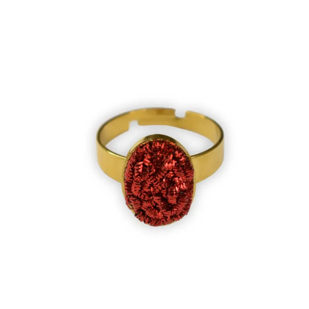 Bague ovale rouge