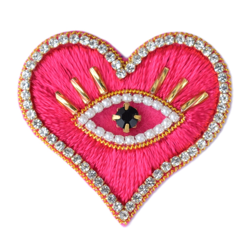 Broche - Cœur Mystique Rose