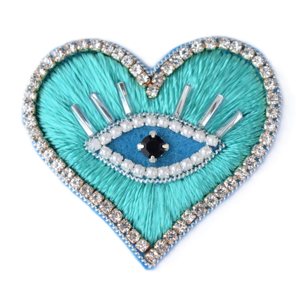 Broche - Cœur Mystique Turquoise