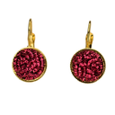 Boucles d'oreilles dormeuse framboise