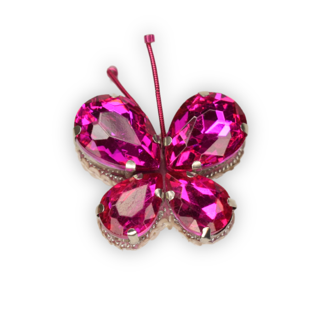 Broche - Papillon Rose