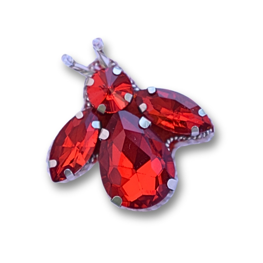 Broche - Abeille rouge