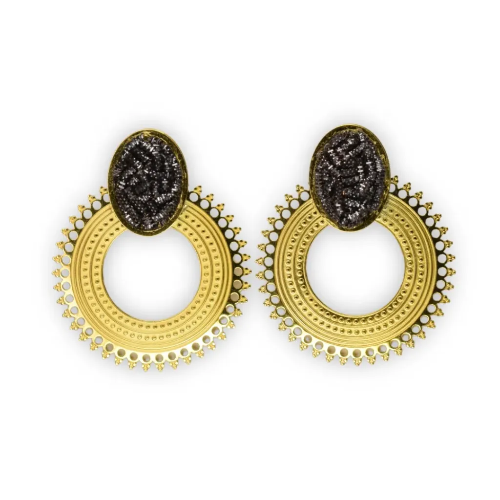 Boucles d'oreilles chandelier (Noir)