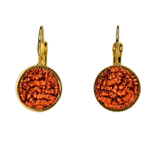 Boucles d'oreilles dormeuse orange