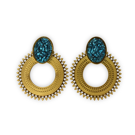 Boucles d'oreilles chandelier bleue