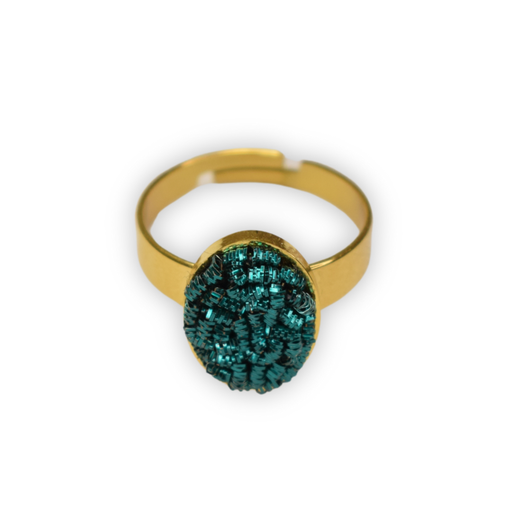 Bague ovale verte