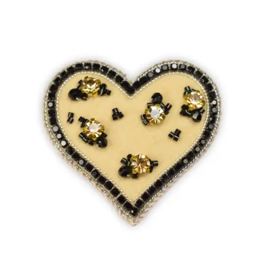 Broche - Cœur Léopard Argenté