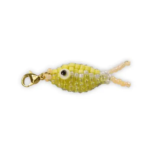 Porte-clés / Charms – Poisson perlé Jaune