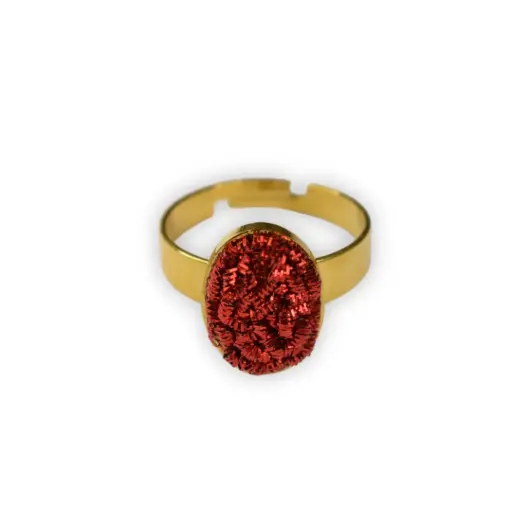 Bague ovale rouge